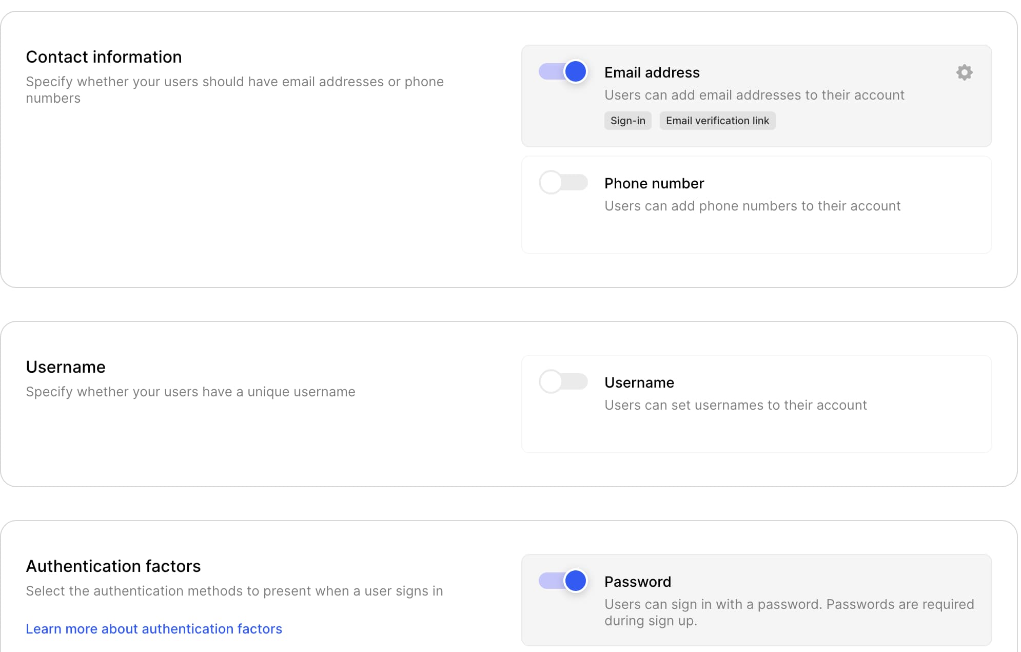 Email and Password